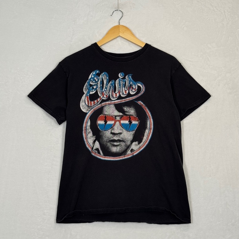 Elvis Presley Black Graphic T-Shirt Small